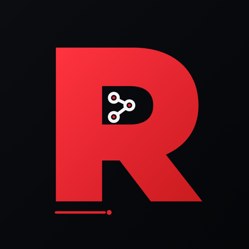 Rilieva logo — red R with a network mark